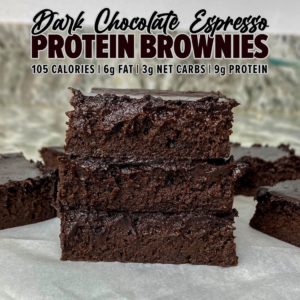 Dark Chocolate Espresso Protein Brownies