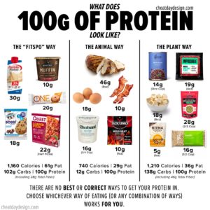 What does 100g of protein look like?