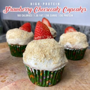 Protein Strawberry Cheesecake Cupcakes