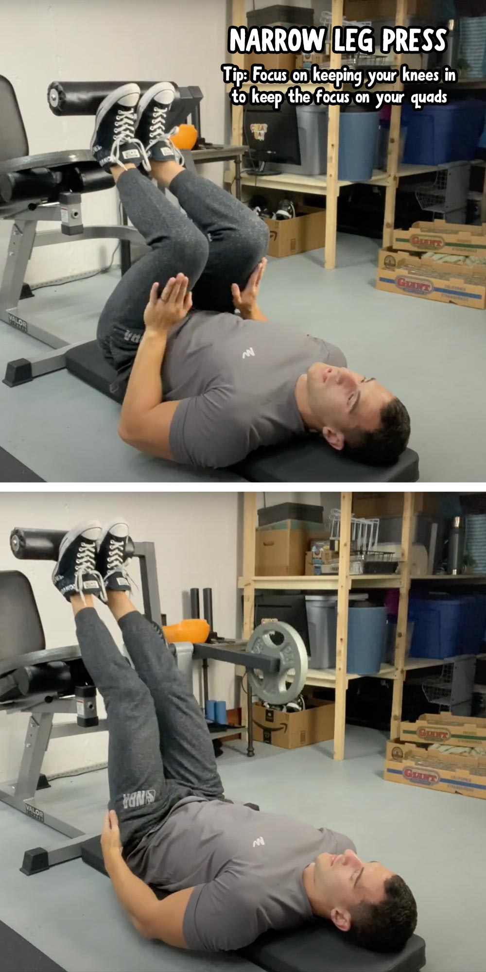 Narrow Stance 45 Degree Leg Press: Video Exercise Guide & Tips