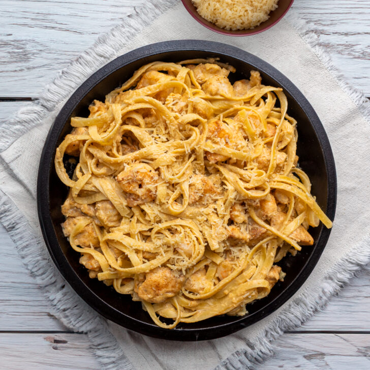 Creamy Cajun Chicken and Shrimp Alfredo Pasta