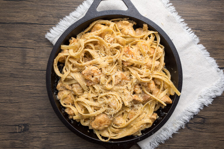 Creamy Cajun Chicken And Shrimp Alfredo Pasta