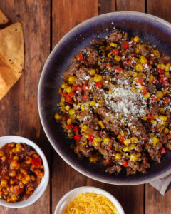 Elote beef taco bowl