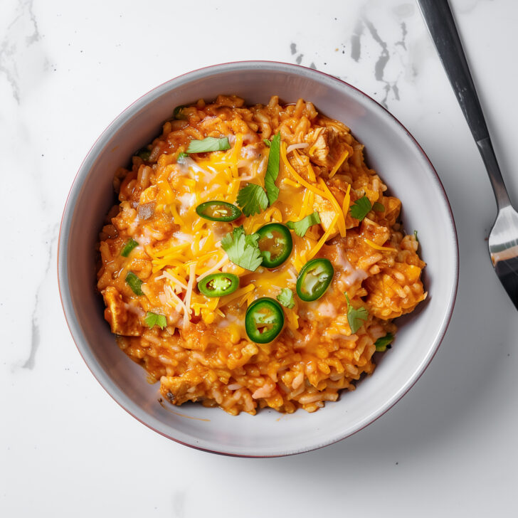 Cheesy Mexican Rice & Chicken Skillet