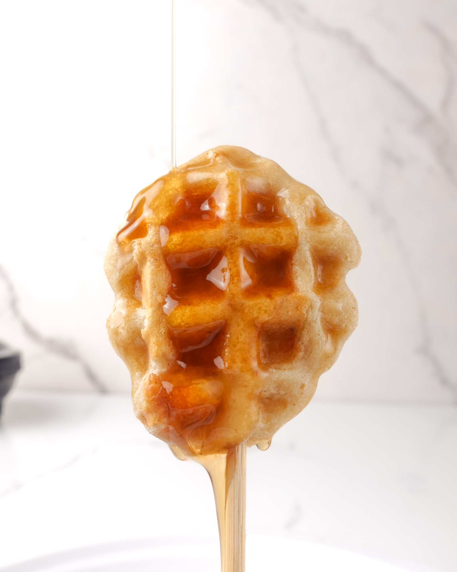Protein-packed chicken & waffle bite