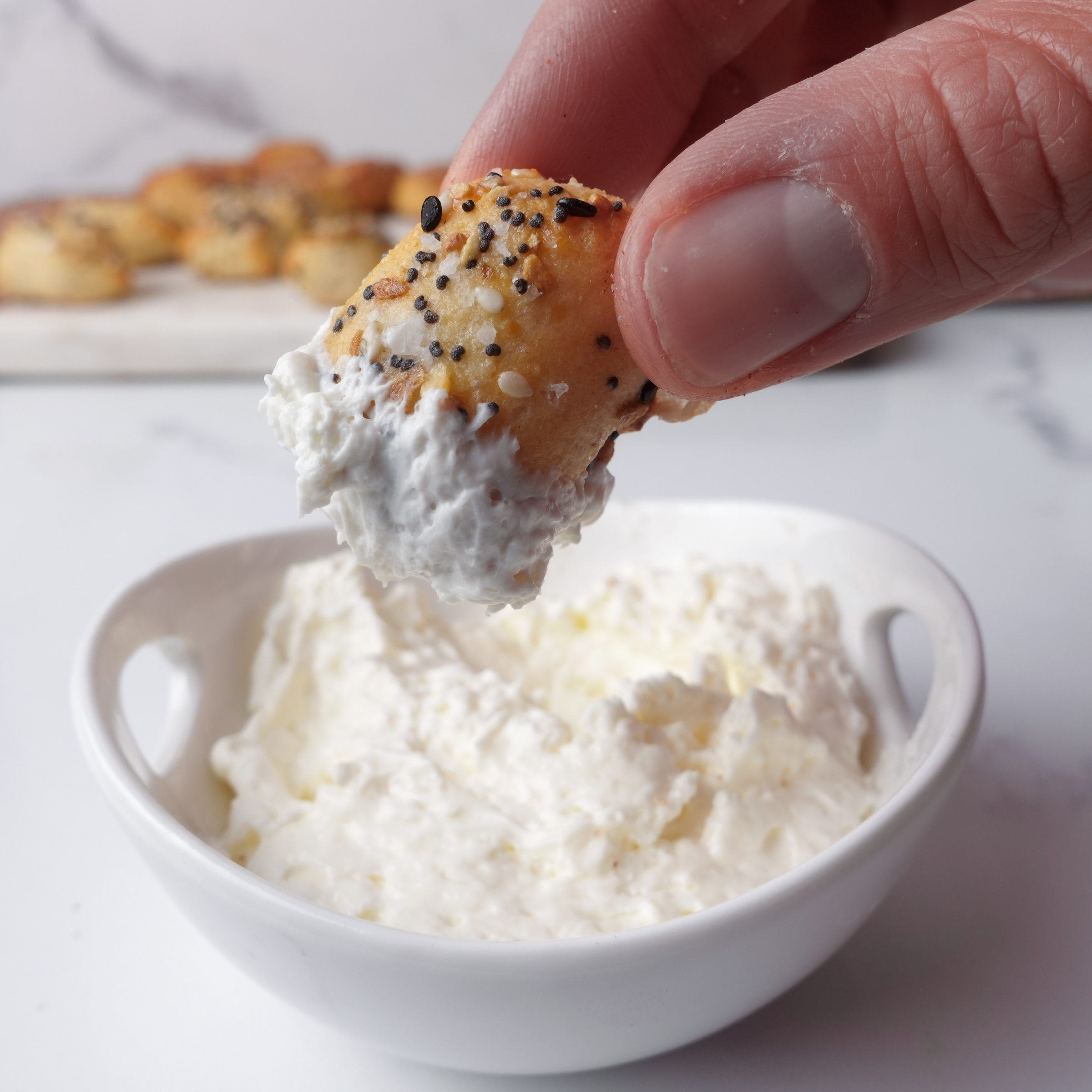 Everything bagel bite with zero carbs